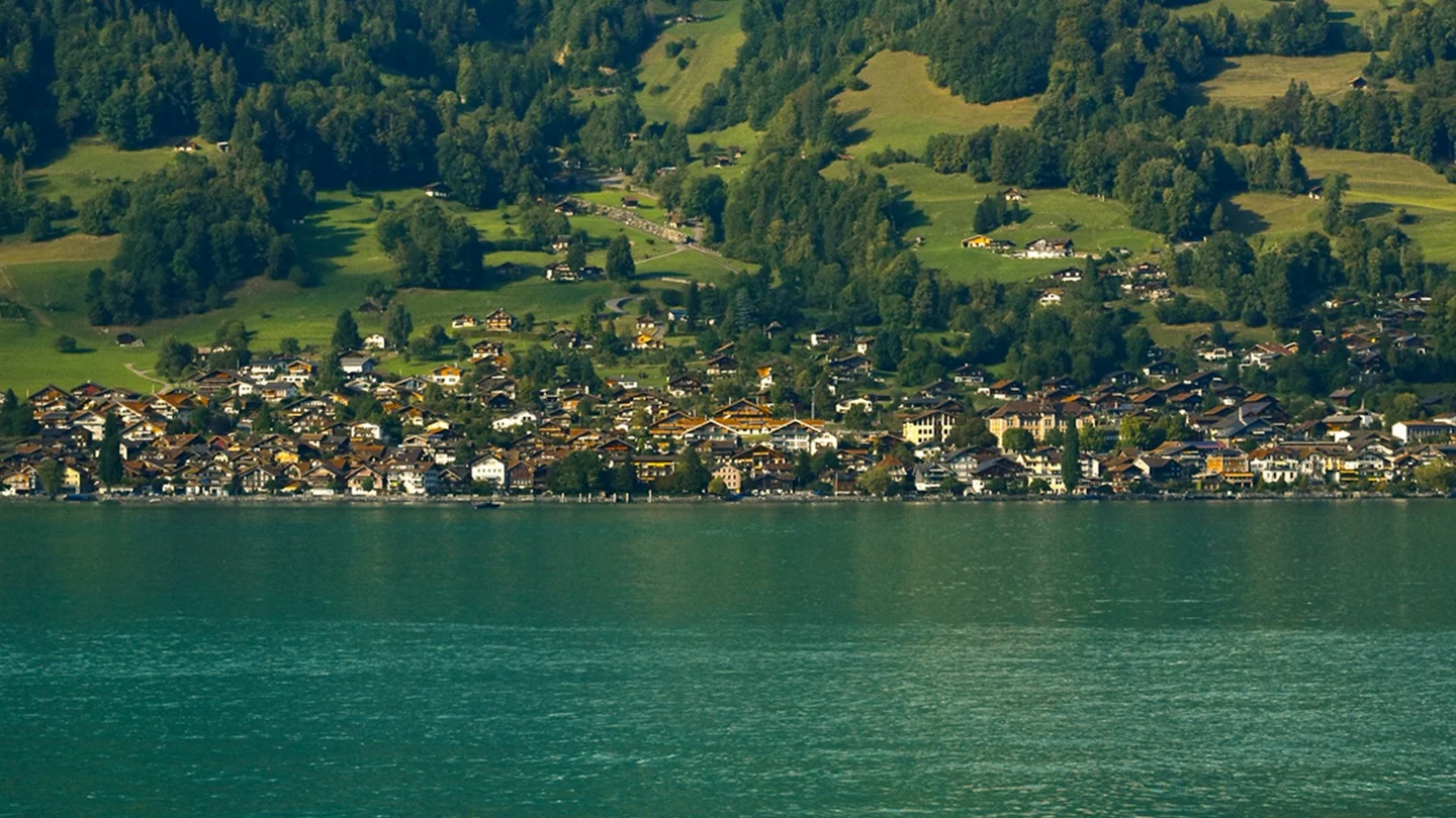 Brienz village across the waters of Lake Brienz